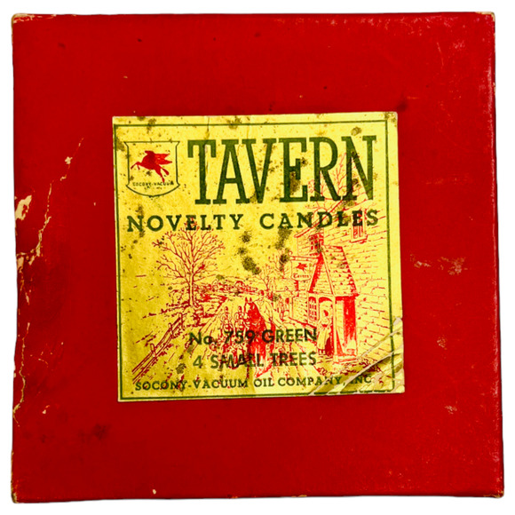 Vintage Tavern Candle EMPTY Box Only 4 Small Trees 759 Socony Replacement HTF - Picture 1 of 10